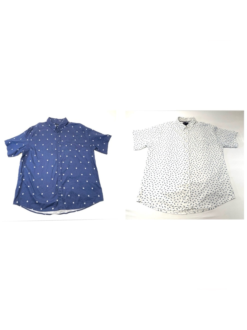 JACHS New York Men's XXL Short Sleeve Button Down Shirt Bundle - Set of 2